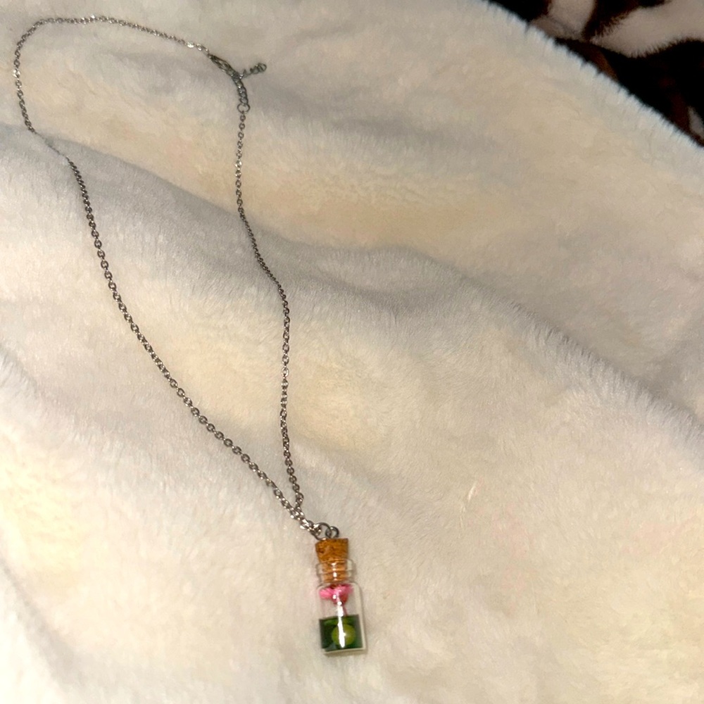 One of a kind custom necklace made Lotus flower in water with white pearl